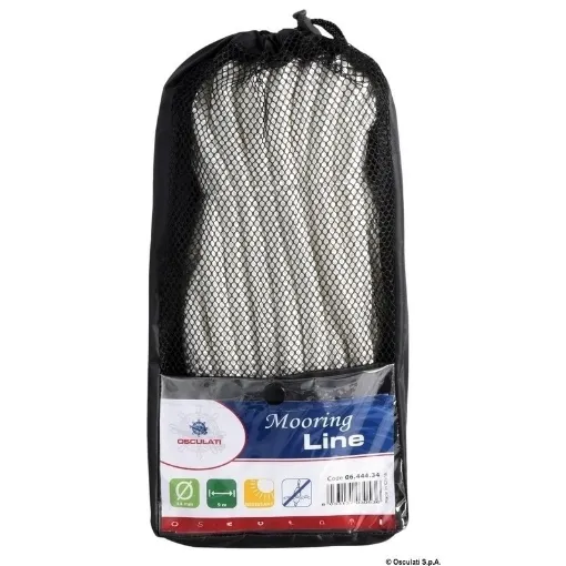 Picture of Polyester ooring line - 10mm x 6m in white - High - strength eye - spliced braided