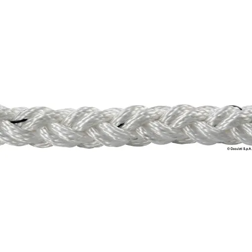 Picture of Polyester braid mooring line 24mm x 80m in white - high - strength 8 - strand