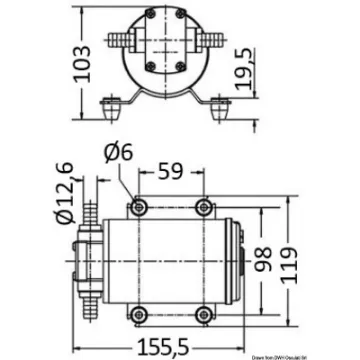 Picture of 12V  pump for oil, diesel oil and viscous fluids -   self - priming