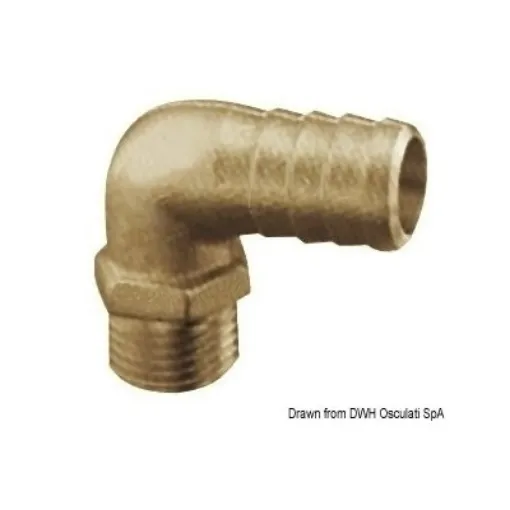 Picture of 1" 1/4 to 40mm Hose adaptor, 90° male - brass