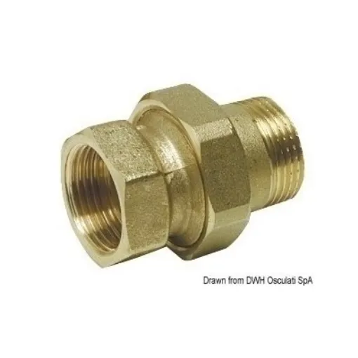 Picture of 1" 1/4 Straight 3 - piece fitting - brass