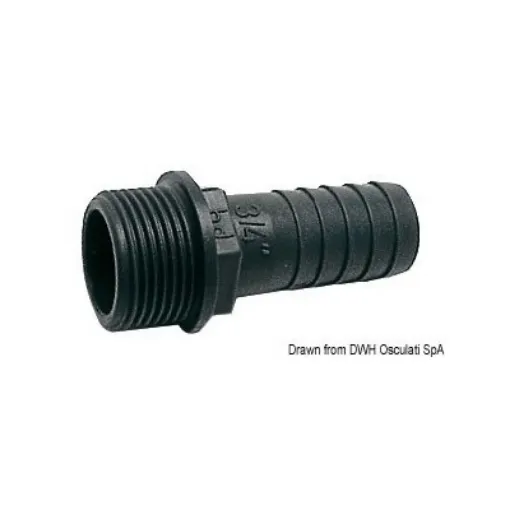 Picture of 1" 1/4 to 30mm Hose adaptor male - polypropylene - Polypropylene - Box of 10 - Male - 1" 1/4 - 30