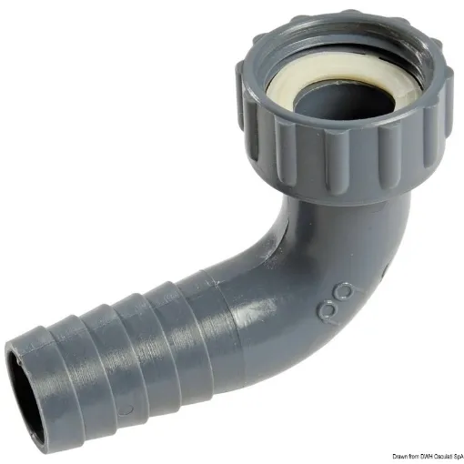 Picture of 1" 1/4 to 30mm 90° Hose connector female - polypropylene