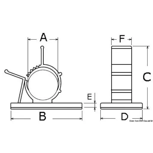 Picture of 10/12.5mm cable clamp - self adhesive X100