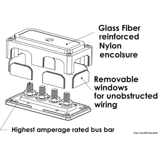 Picture of 4 x 10mm Bus - bar heavy duty terminal