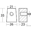 Picture of 40/50 HP anode - 63D - 4525110 - Yamaha and Mariner