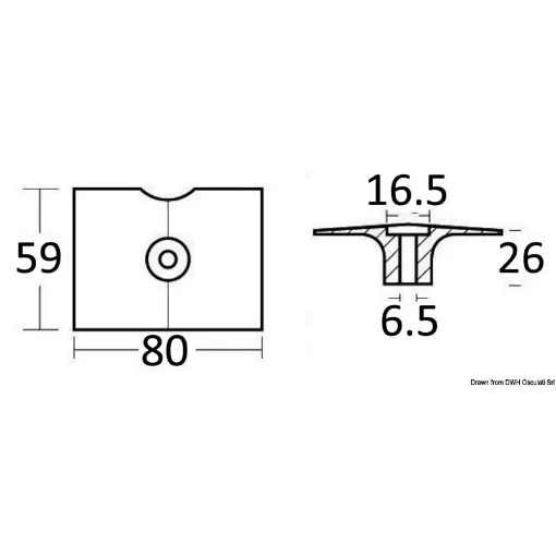 Picture of Zinc anode 9.5/15 HP 2 - stroke - 61N - 4525101 - Yamaha and Mariner