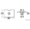 Picture of Aluminium anode 9.5/15 HP 2 - stroke - 61N - 4525101 - Yamaha and Mariner