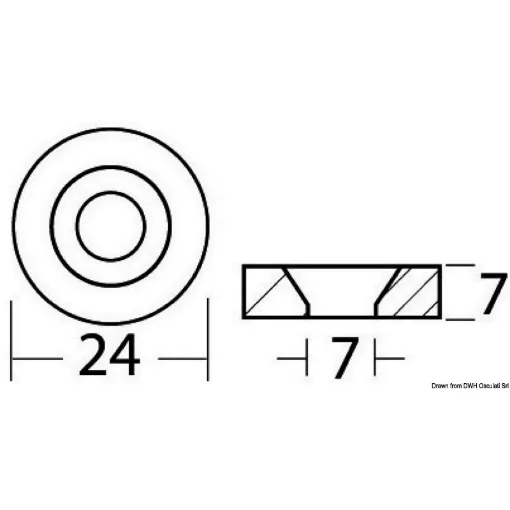 Picture of Zinc ring anode Ø 24 x 7mm - 677 - 4525100 - Honda