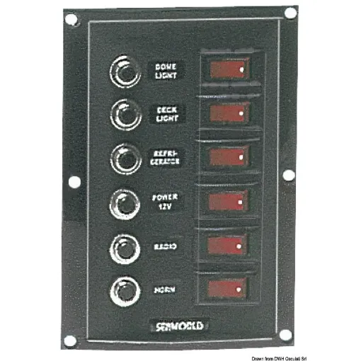 Picture of Vertical control panel 6 switches 6 fuses