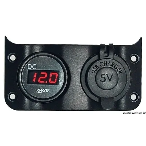 Picture of Voltmeter 3/30 V & dual USB socket