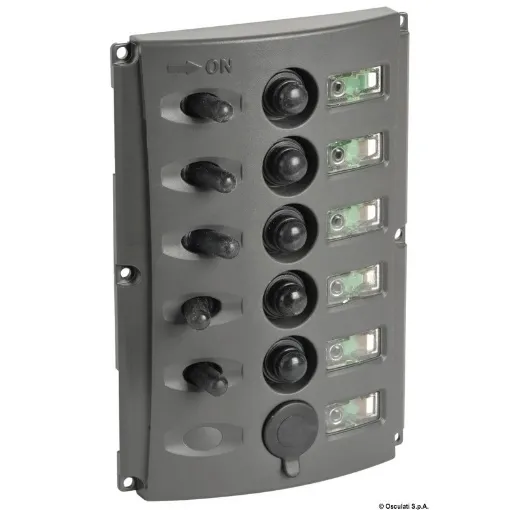 Picture of Electric panel with automatic fuses and double LED