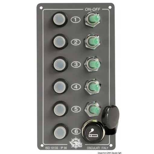 Picture of Elite control panel 5 switches + lighter plug