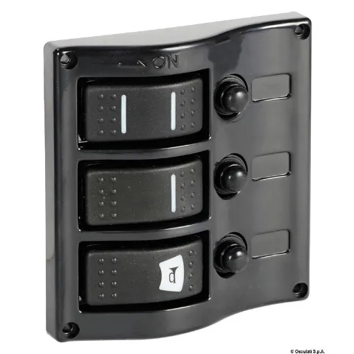 Picture of Control panel 3 flush rocker switches pol.graphite