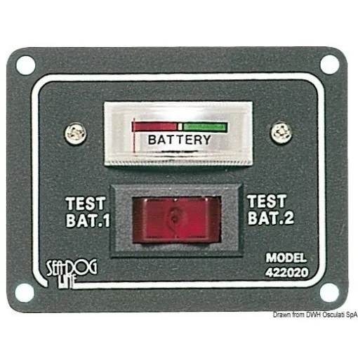 Picture of 2 battery panel with tester analog