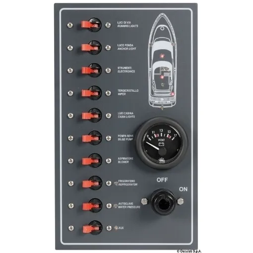 Picture of 10 magnetothermal switch panel