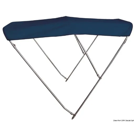 Picture of 3 - arc bimini high AISI316 Ø 25 mm 170/180 x 180 - height 145 cm - blue navy