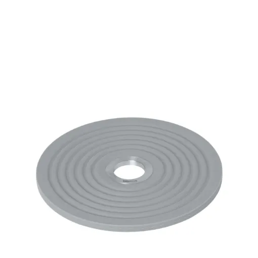 Picture of Oolong trivet - light grey silicone and matt stainless steel coaster (diameter 14cm)