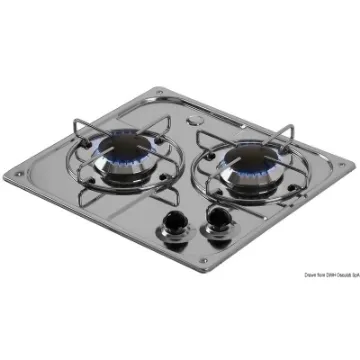 Picture of Stainless steel flush mount hob unit - Gas - Stainless steel - 2 - 1750 x2 - 350x320 - 80 - 30