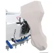 Picture of Version to cover the entire outboard motor. Made of waterproof, UV-resistant 320 g/m polyester Cyclone fabric. This fabric has a brushed finish on the inside to prevent paint from marking even when rubbed. The seams are reinforced and sealed. The closing mouth has a reinforced profile and a nylon zipper section 10.