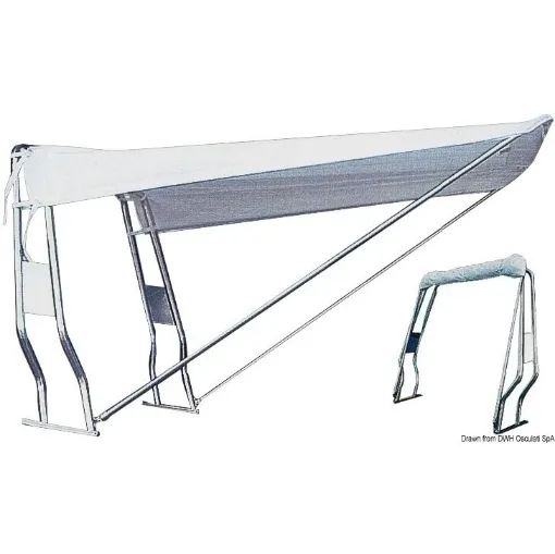 Picture of Telescopic stern awning white 130 x 145 cm