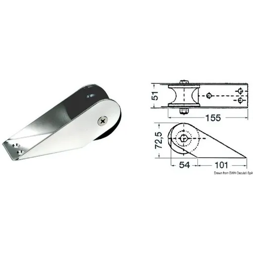 Osculati - Stainless Steel Bow Roller with Nylon Sheave - 01.118.82 product image