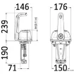 Picture of Double-action single-lever box for gas and gear control. Available with and without LOCK in neutral, with and without trim. In dual-engine installations, a single button will operate both levers. Through switch 45.012.00, start-up is only achieved in neutral (OPTIONAL). Uses all Ultraflex control cables: with C14 cables, no kit is required. - Black single lever box B501B - 45.254.00 - Ultraflex