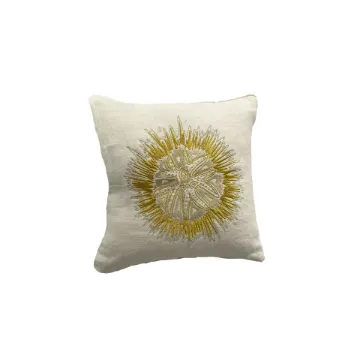 Picture of Gold embroidered sea urchin cushion - Galerie B