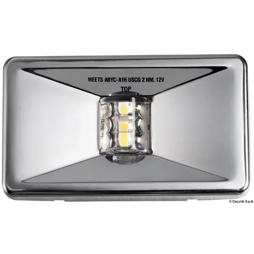 Picture of Stern navigation light white stainless steel rectangular - mouse