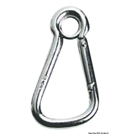 Picture of Carabiner hook AISI 316 with eye large opening 23 mm