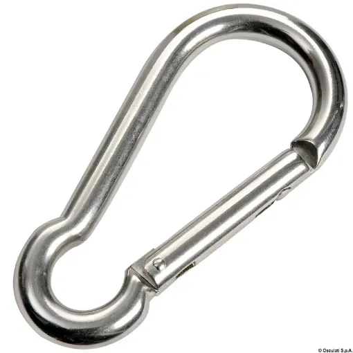 Picture of Carabiner hook flush closure with eye AISI 316 5 mm