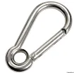 Picture of Carabiner hook flush closure with eye AISI 316 6 mm