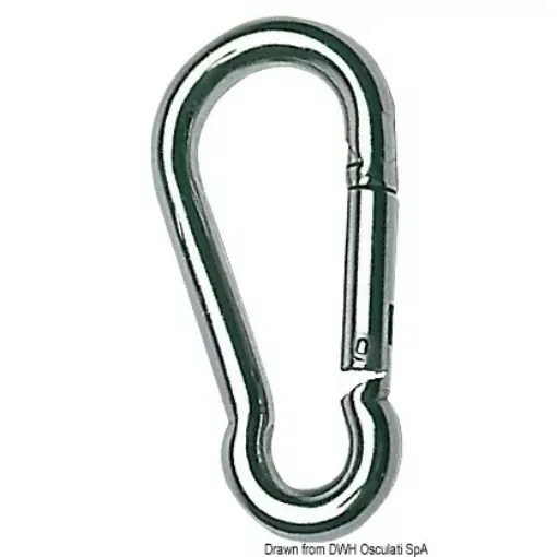 Picture of Carabiner hook polished AISI 316 no eye 3 mm