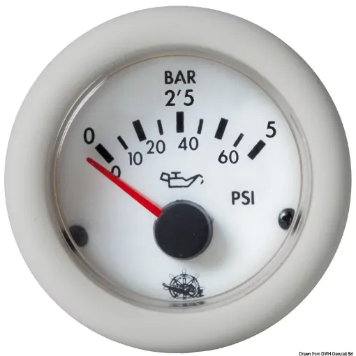 Picture of Oil pressure gauge 0 - 5 bar white 24 V - guardian