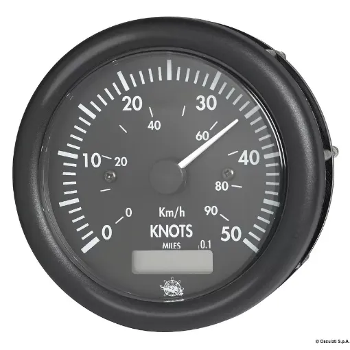 Picture of Speedometer 0 - 50 knots black with log 12V - guardian