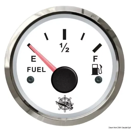 Picture of Fuel level gauge 10 - 180 ohm white - glossy