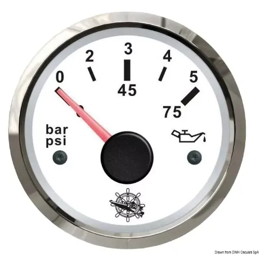 Picture of Oil pressure indicator 0 - 5 bar white - glossy