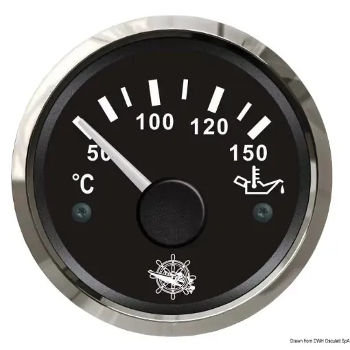 Picture of Oil temperature gauge 50 - 150° black - glossy