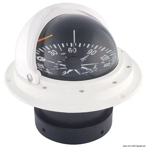 Picture of Compass 4" with cover white/black topview - Riviera