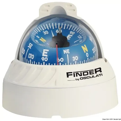 Picture of Compass 2"5/8 top - mounted white/blue - Finder