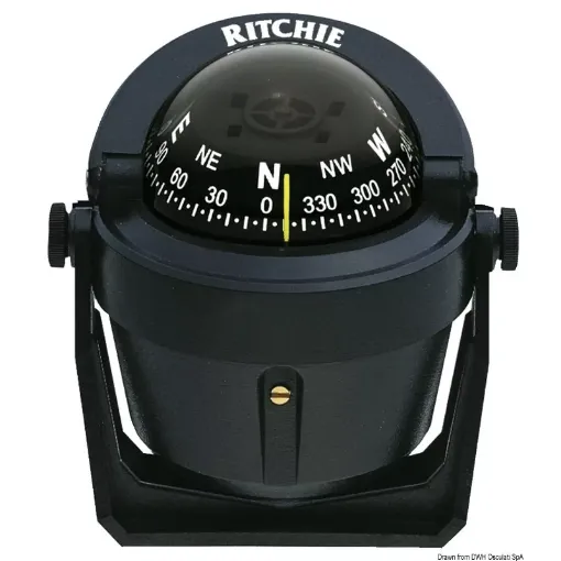 Picture of Explorer compass with bracket 2"3/4 black/black - Ritchie