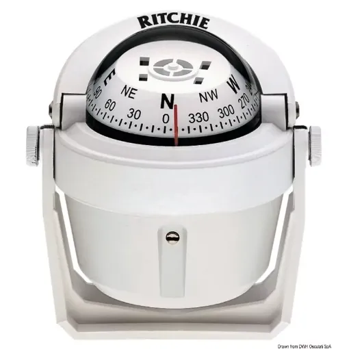 Picture of Explorer compass with bracket 2"3/4 white/white - Ritchie