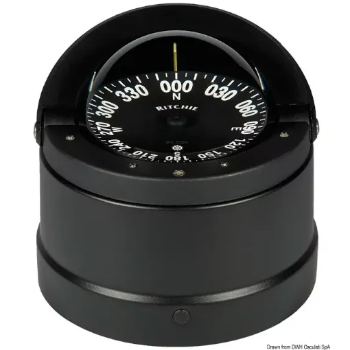 Picture of Wheelmark external compass 4"1/2 black/black - Ritchie