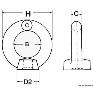 Picture of Female forged eyebolt AISI316 10mm