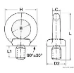 Picture of Male forged eyebolt AISI316 6 mm - Stainless steel - M6 - 1300 - 10 - 28 - 41 - 13 - Male - 16 - 17