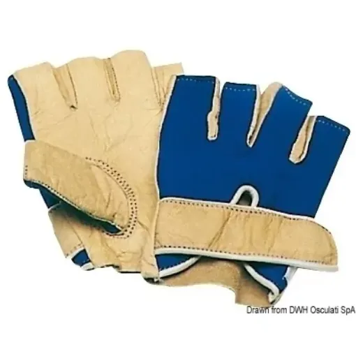 Picture of Sailing leather gloves short fingers M