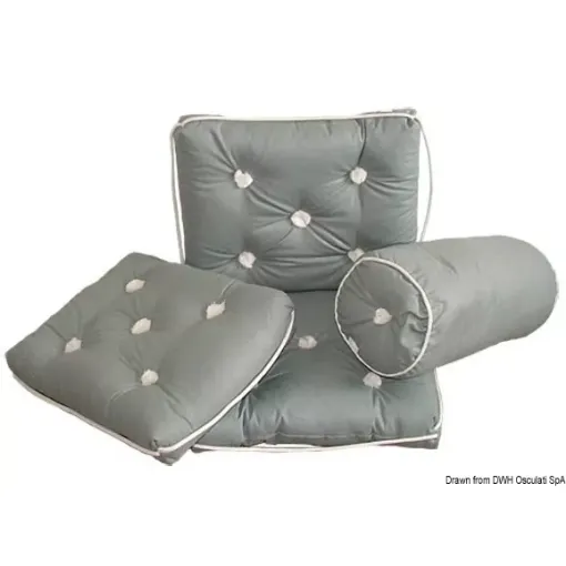 Picture of Cotton cushion with backrest grey 430 x 750 mm