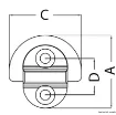 Osculati - Folding Pad Eye 45x45 mm with 6 mm Ring - 39.870.00 product image