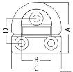 Osculati - Folding Pad Eye 59x61 mm with 8 mm Ring - 39.870.02 product image