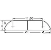 Picture of Semi - round AISI316 profile 20 mm